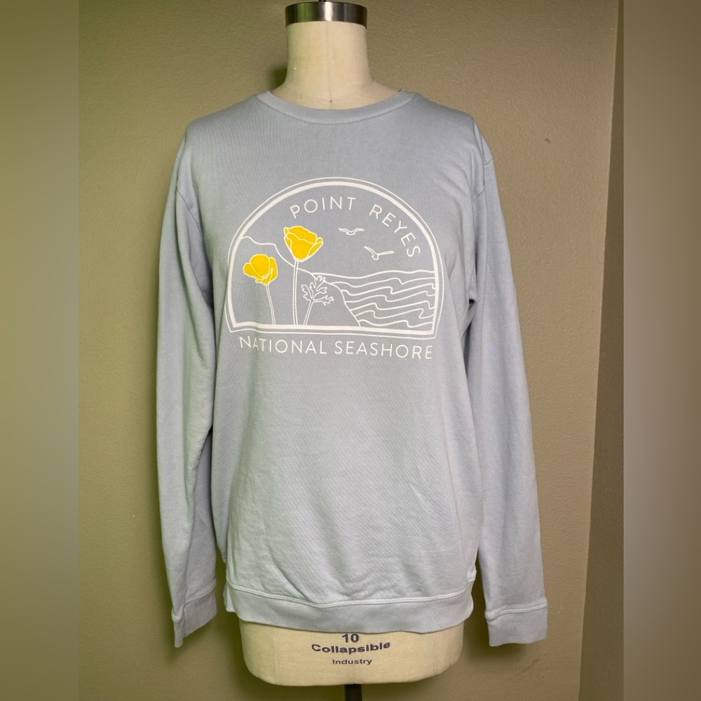 Farm Fresh Clothing Point Reyes National Seashore Light Blue Sweatshirt - Small